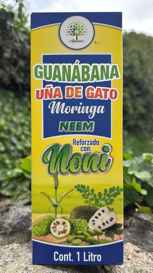 TONICO DE GUANABANA UNA DE GATO MORINGA  NEEM Y REFORZADO CON NONI